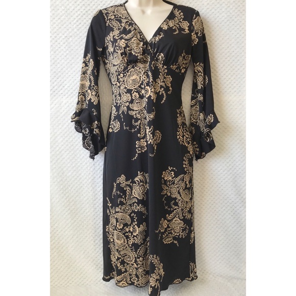 Jonathan Martin Dresses & Skirts - Vintage Jonathan Martin Gold Black Dress Size S